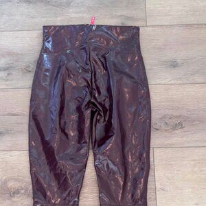 Maroon Spanx Patent Leather Glossy Leggings (Worn Once)
